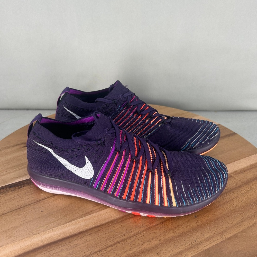 Nike Free TR Focus Flyknit Womens Purple Running Shoes 833410-500 Size 7.5